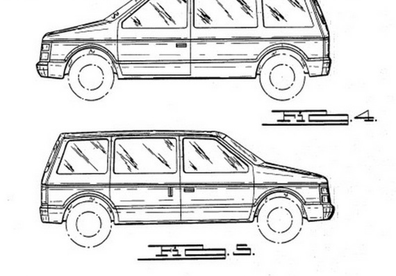 Dodge Caravan (1984) (Додж Караван (1984)) - чертежи (рисунки) автомобиля